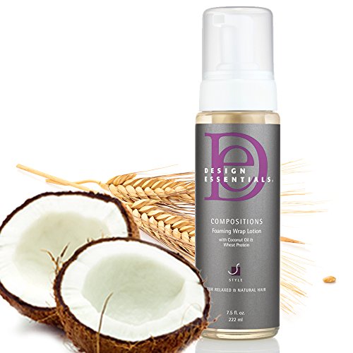 Design Essentials Compositions Non-Flaking Foaming Wrap Lotion for Smoothing, Molding, Styling Relaxed and Natural Hair with Coconut Oil & Wheat Protein for Luminous Shine-7.5oz - Duafe Beauty Collective