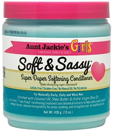 Aunt Jackie's Girls Soft and Sassy Super Duper Softening Conditioner, 15 oz (Pack of 6) - Duafe Beauty Collective