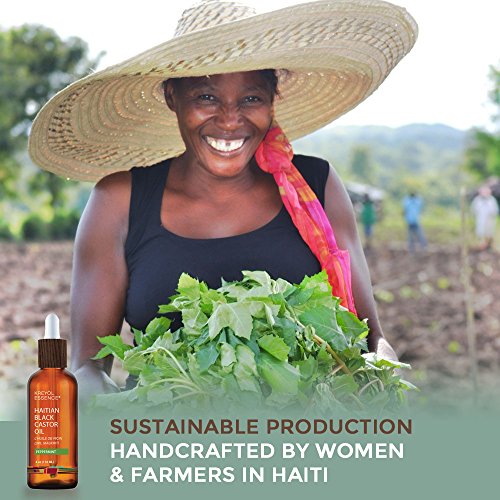 Haitian Black Castor Oil, Rosemary Mint - 100% Pure & Unrefined (Lwil Maskriti/Palma Christi) (3.4oz) - Duafe Beauty Collective