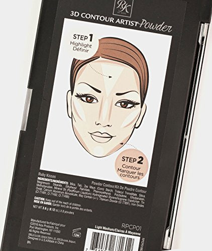 Ruby Kisses 3D Contour Artist Powder Palette - RPCP01 Light Medium - Duafe Beauty Collective