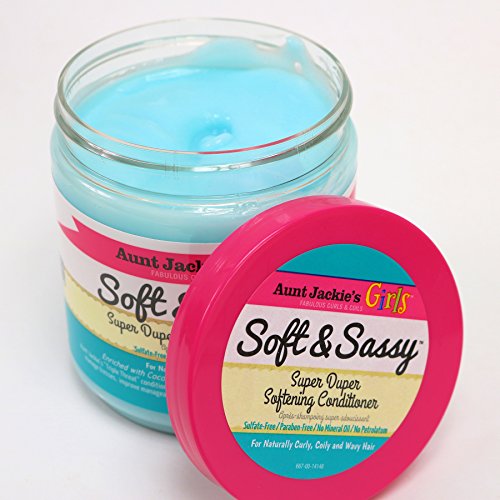 Aunt Jackie's Girls Soft and Sassy Softening Conditioner, Enriched with Coconut Oil, Shea Butter and Extra Virgin Olive Oil, Softens Coarse Hair, 15 Ounce Jar - Duafe Beauty Collective