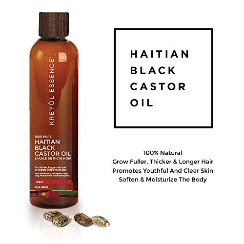 Haitian Black Castor Oil - 100% Pure & Unrefined (Lwil Maskriti/Palma Christi) (3.4oz) - Duafe Beauty Collective