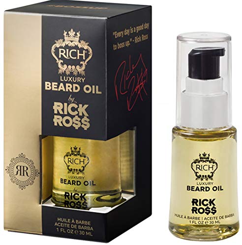 RICH by Rick Ross Luxury Beard Oil for Men With Jojoba & Castor Oil - Conditions & Softens Your Beard and Mustache - Reduces Beard Itch, 1 Fl Oz