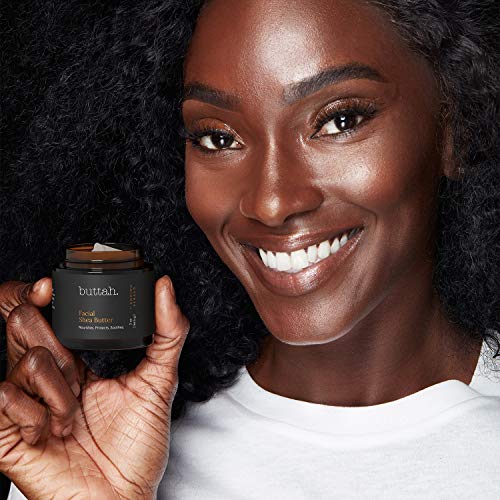 Buttah Skin by Dorion Renaud Facial Shea Butter 2oz - 100% All Natural & Organic Solid Pure Whipped Virgin Raw African Shea Butter - Best Face Moisturizer for Melanin Rich Skin - Black Owned Skincare