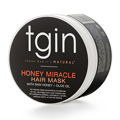 tgin Honey Miracle Hair Mask (12oz), Deep Conditioner for Natural Hair with Raw Honey & Olive Oil - Duafe Beauty Collective