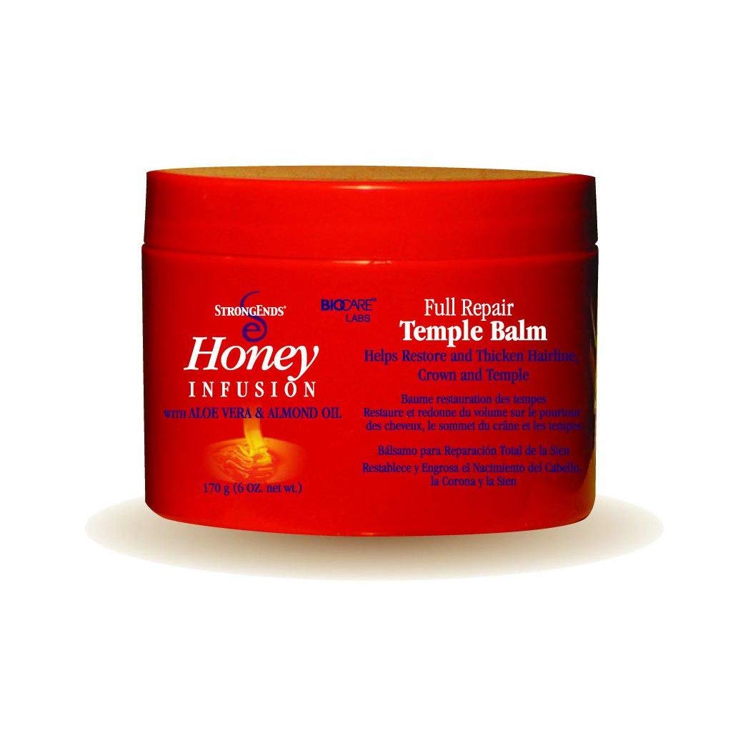 Biocare Labs StrongEnds Honey Infusion Full Repair Temple Balm with Aloe Vera and Almond Oil, 6 Oz. - Duafe Beauty Collective