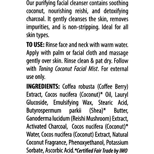 Alaffia -Coconut Reishi - Purifying Coconut Facial Cleanser, 3.4 Ounces - Duafe Beauty Collective