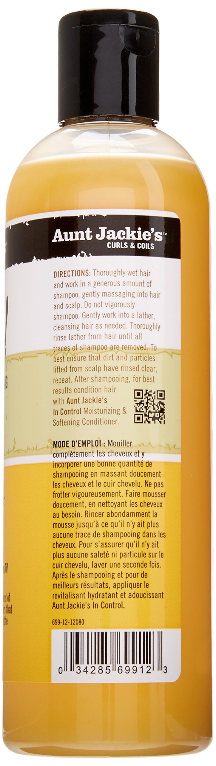 Aunt Jackie's Oh So Clean Lather-rich Deep Moisturizing Shampoo, Revives Fragile, Dry Hair, Enriched with Coconut Oil, Shea Butter and Extra Virgin Olive Oil, 12 Ounce Bottle - Duafe Beauty Collective