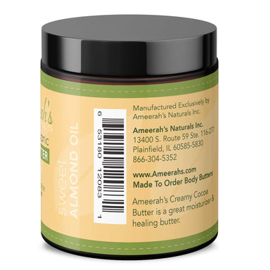 8 oz Organic Cocoa Body Butter & Sweet Almond Oil with Aloe Vera & Vitamin E | Body Moisturizer Cream - Unscented - Duafe Beauty Collective