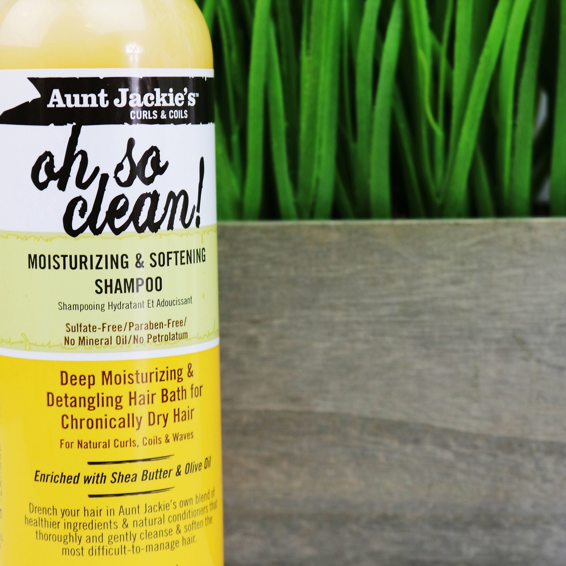 Aunt Jackie's Oh So Clean Lather-rich Deep Moisturizing Shampoo, Revives Fragile, Dry Hair, Enriched with Coconut Oil, Shea Butter and Extra Virgin Olive Oil, 12 Ounce Bottle - Duafe Beauty Collective